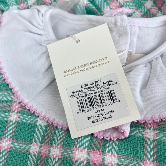 The Beaufort Bonnet Company Brooksy Bubble Set Putney Plaid 6-12 Months NWT - Picture 4 of 9